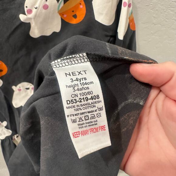 NWT Next Trick-or-Treating Ghosts Long Sleeve Dress - Picture 6 of 7